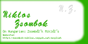 miklos zsombok business card